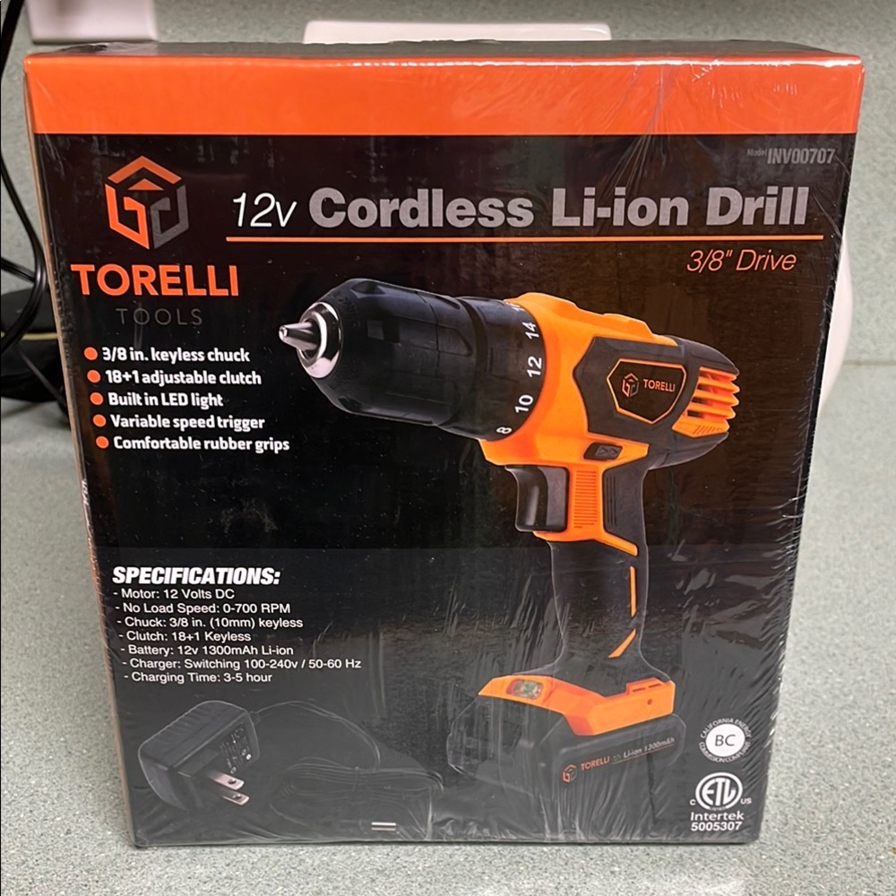 New Torelli 12v Cordless Li-ion Drill , factory sealed